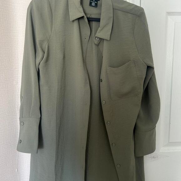 Green dkny button down shirt - Picture 3 of 6